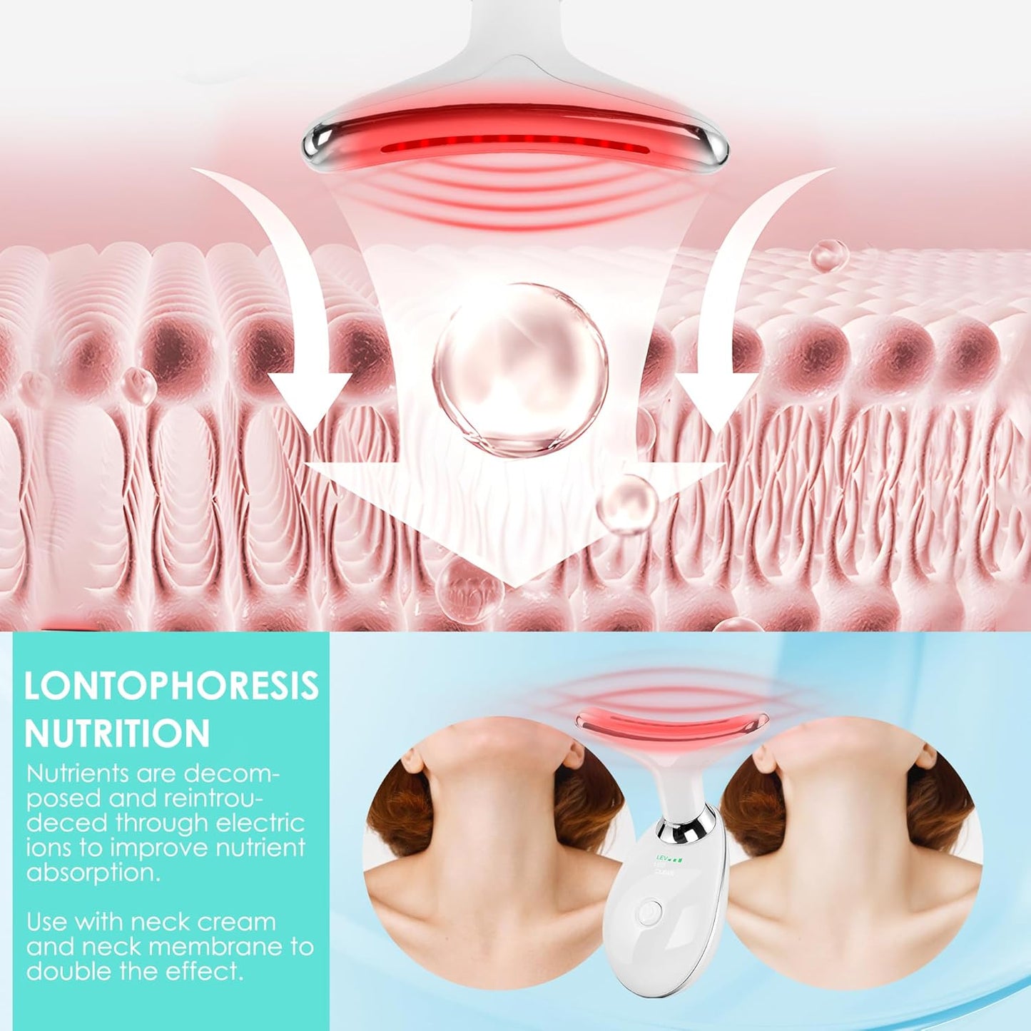 Facial Massager Red-Light-Therapy-For-Face and Neck, Face ๐ฒ Culpting Wand with 7 Color