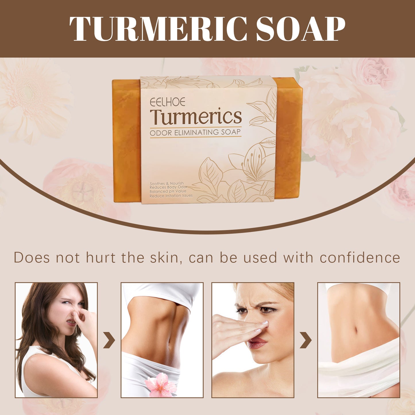 Turmeric Cleansing Soap Moisturizes Skin Women's Body Gently Cleans Odors Moisturizing Brightening Cleansing Soap