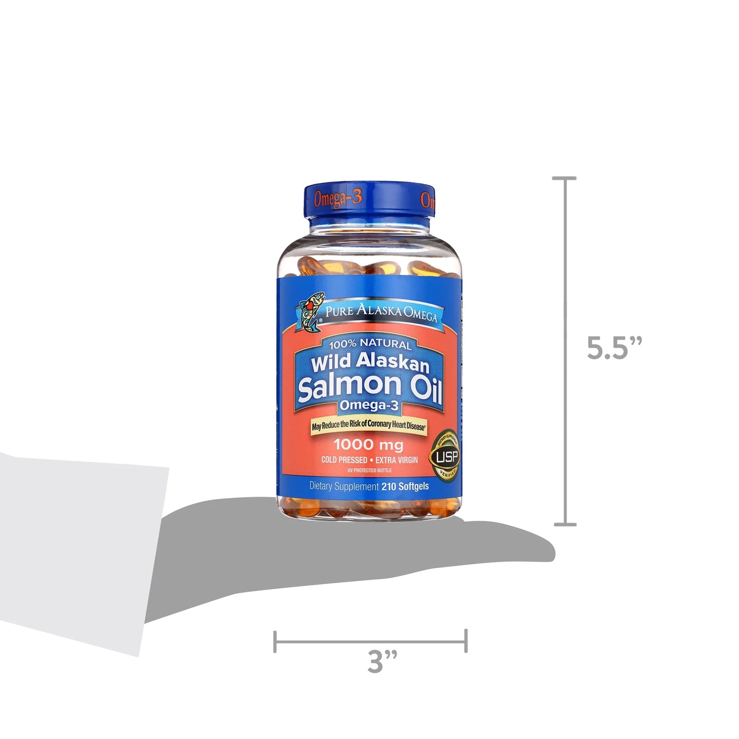 Omega 100% Natural Wild Alaskan Salmon Oil 1000 Mg, 210 Ct Softgels
