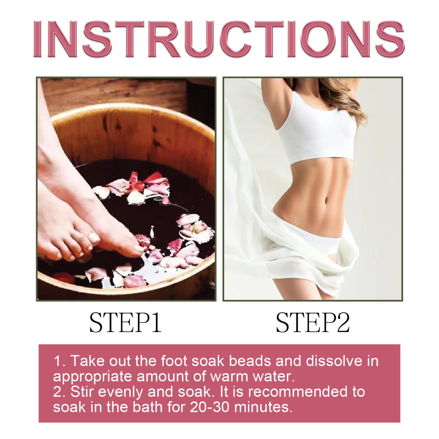 Detox & Shaping Foot Soak Beads, Clean Body Odor Relieve Itching Discomfort Moisturize Cold Foot Bath Gel