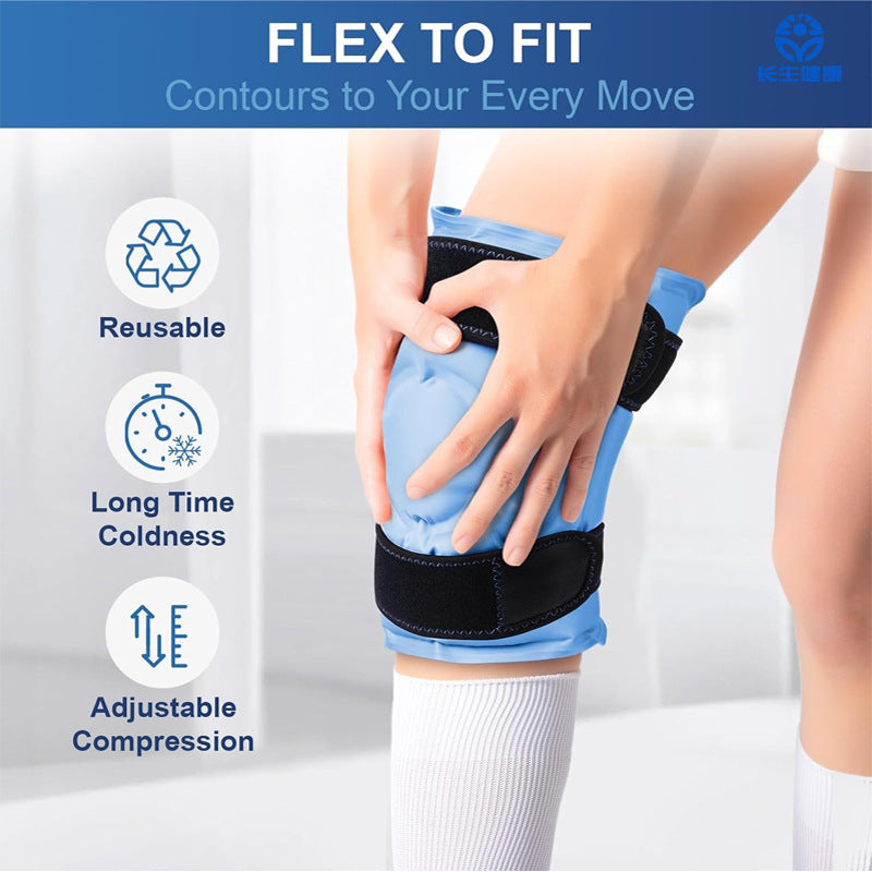 Gel Knee Pad with Ice Pack, Long-lasting Cold and Hot Therapy for Sports Protection