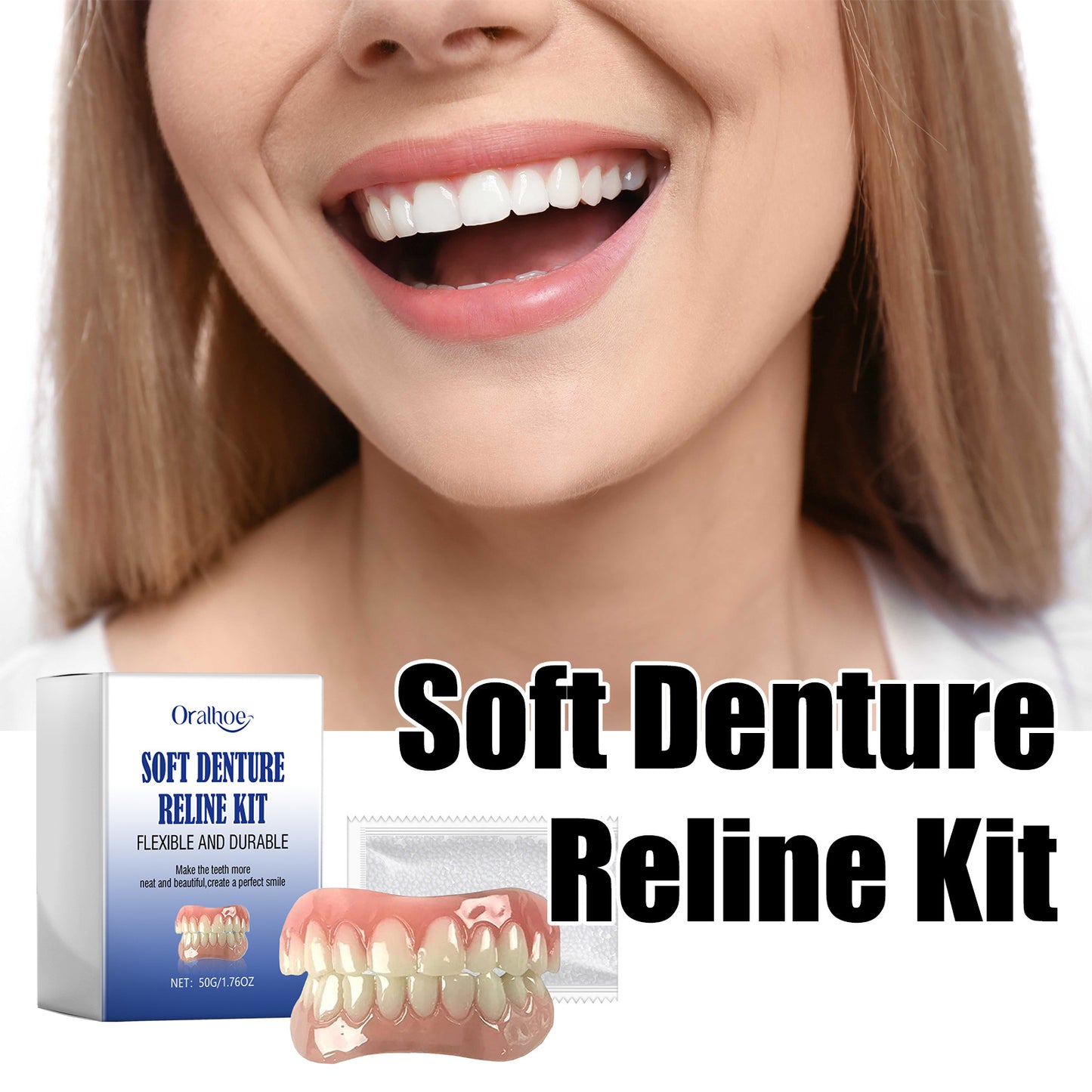Soft Denture Reline Kit, Denture Set With Interdental Fillings And Braces