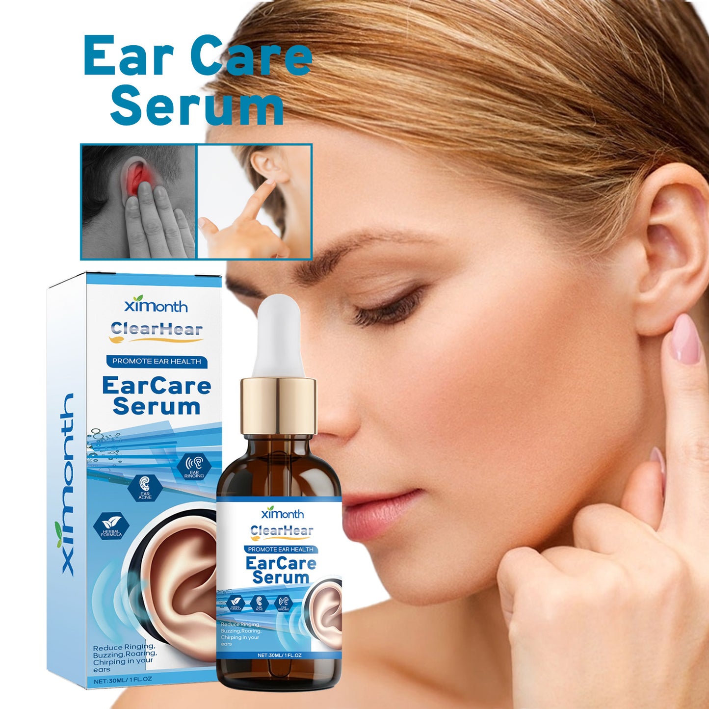 Tinnitus Care Solution For Relief Of Tinnitus, Back And Ear Discomfort Body Care Cleansing Ear Care Solution