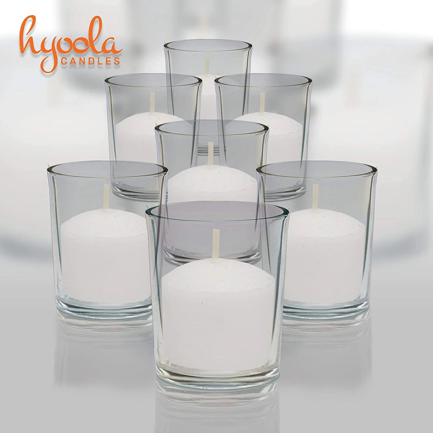 Bulk Unscented 10 Hour White Votive Candles, Paraffin Wax with Cotton Wicks, 100-Pack