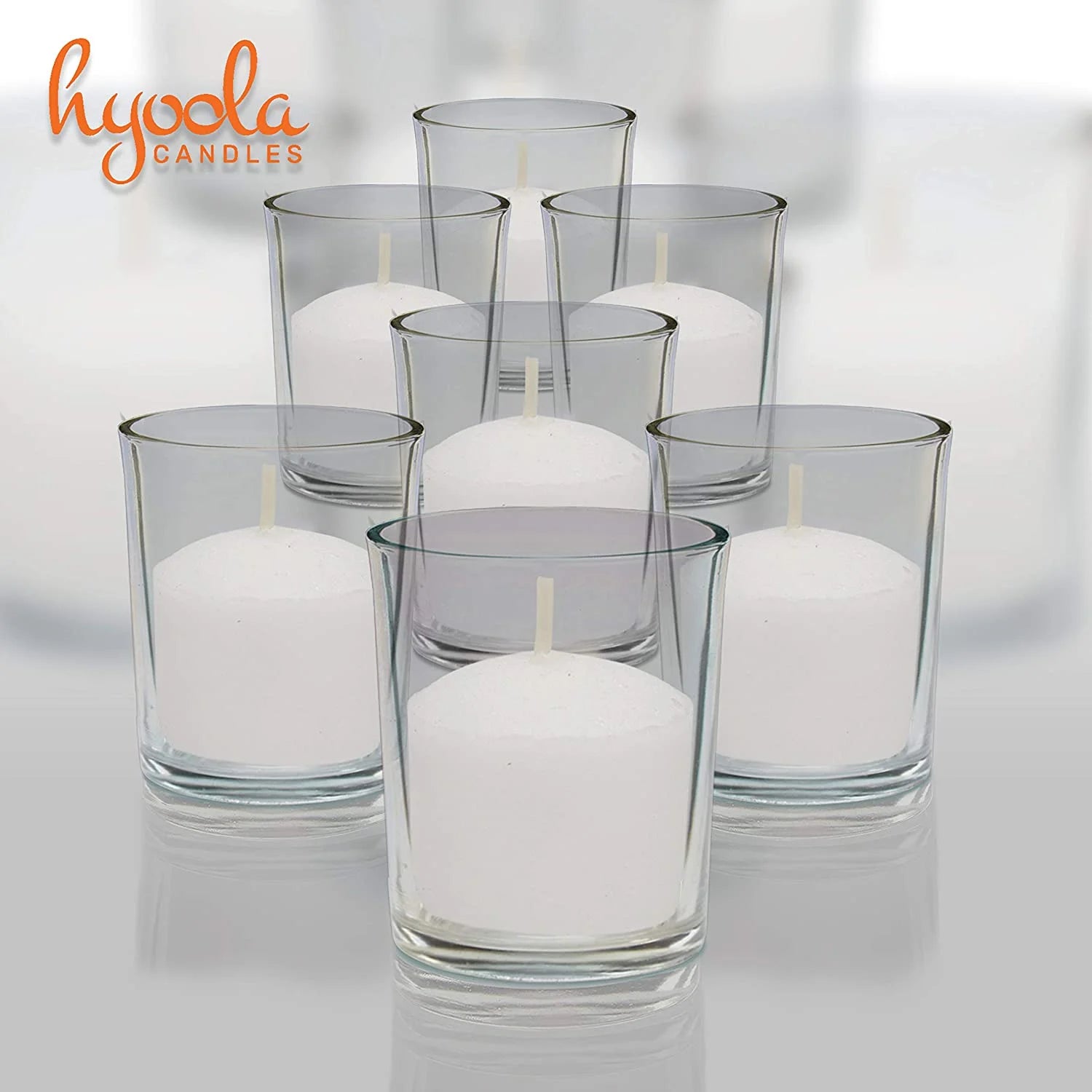 Bulk Unscented 10 Hour White Votive Candles, Paraffin Wax with Cotton Wicks, 100-Pack