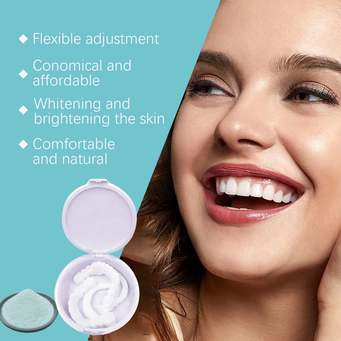 Adjustable Buckle Dentures Comfortable Natural Temporary Fillings Set For Interdental Correction