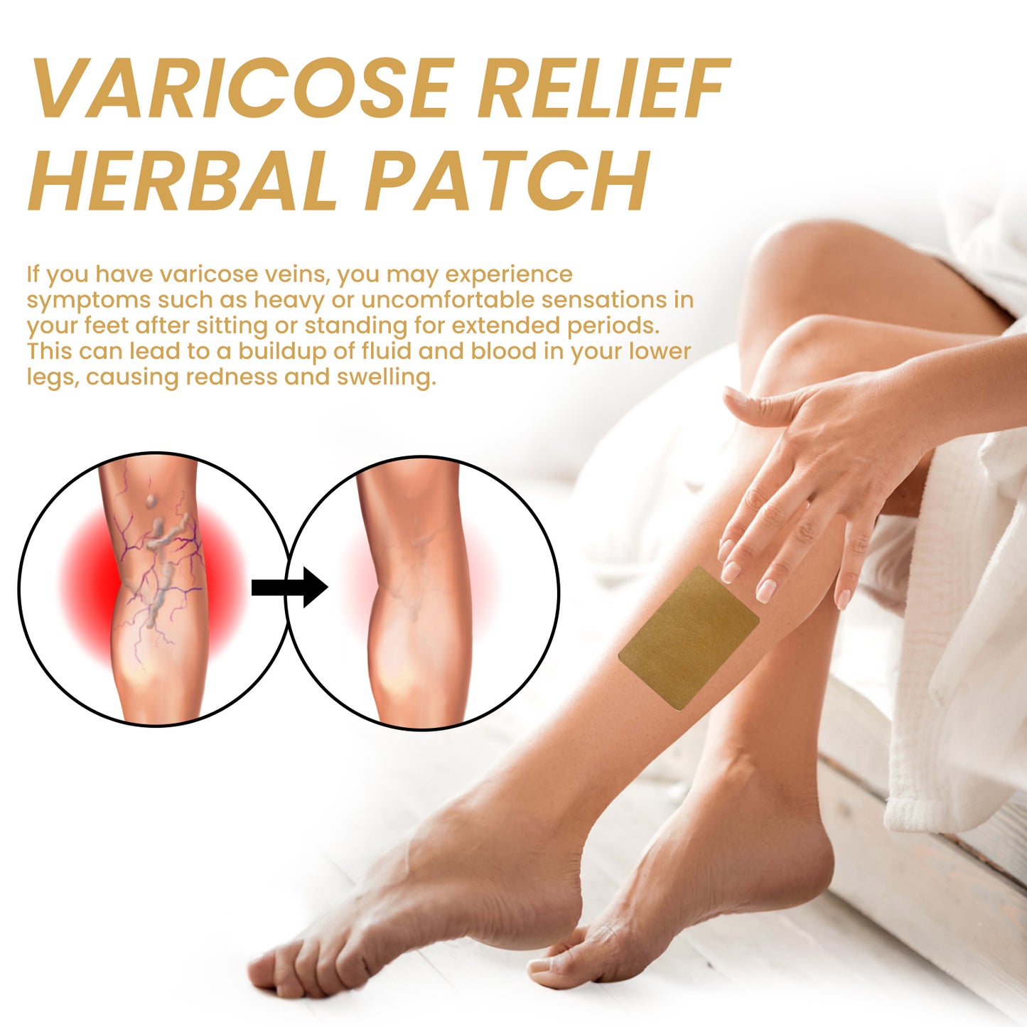 Instant Relief Varicose Vein Herbal Patch, Vein Massage To Relieve Leg Soreness And Swelling Earthworm Leg Care Patch