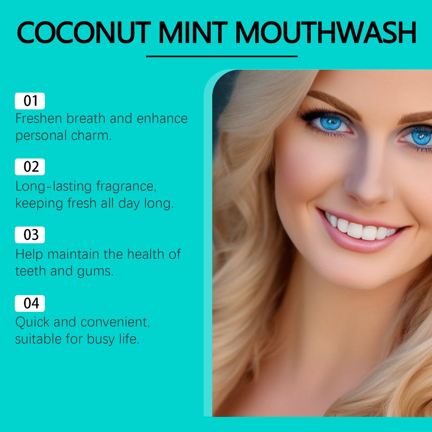 Coconut Mint Mouthwash Remove Stains, Freshen Breath And Clean Teeth With Convenient Care Mouthwash