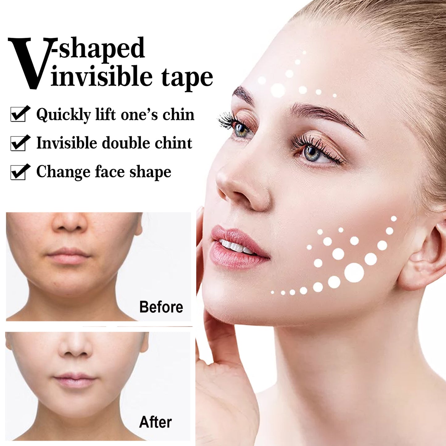 Facial Lifting Patch, Lift Face Double Chin V Face Melon Seed Face Invisible Lifting Patch