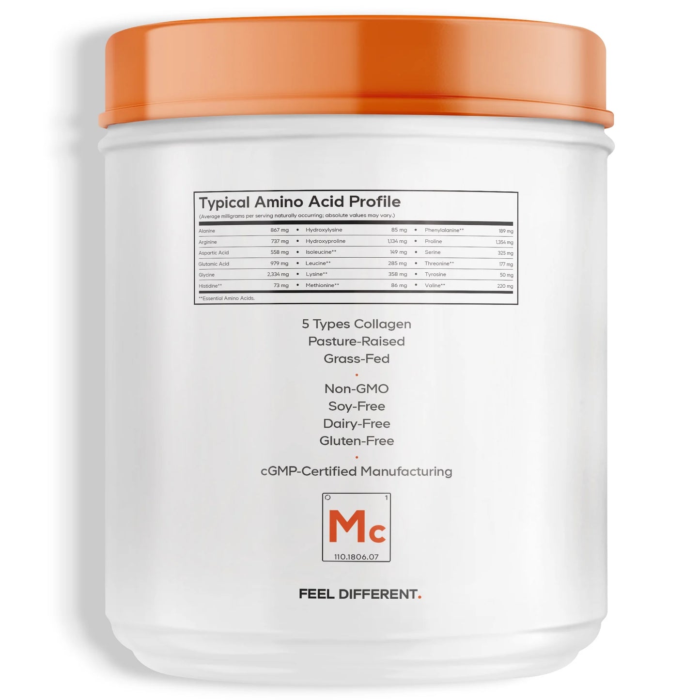 Multi Collagen Peptides Protein Powder, Chocolate Cocoa, MCT Oil, Amino Acids, Hydrolyzed, 18.16 Oz