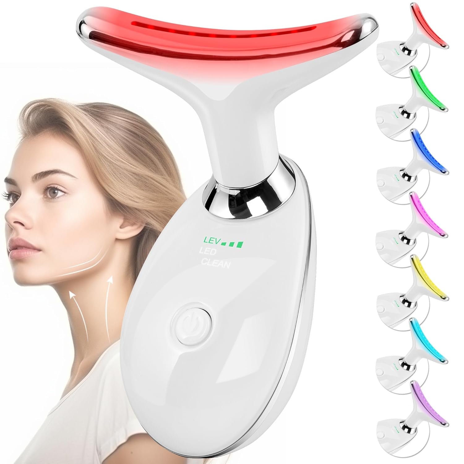 Facial Massager Red-Light-Therapy-For-Face and Neck, Face ๐ฒ Culpting Wand with 7 Color