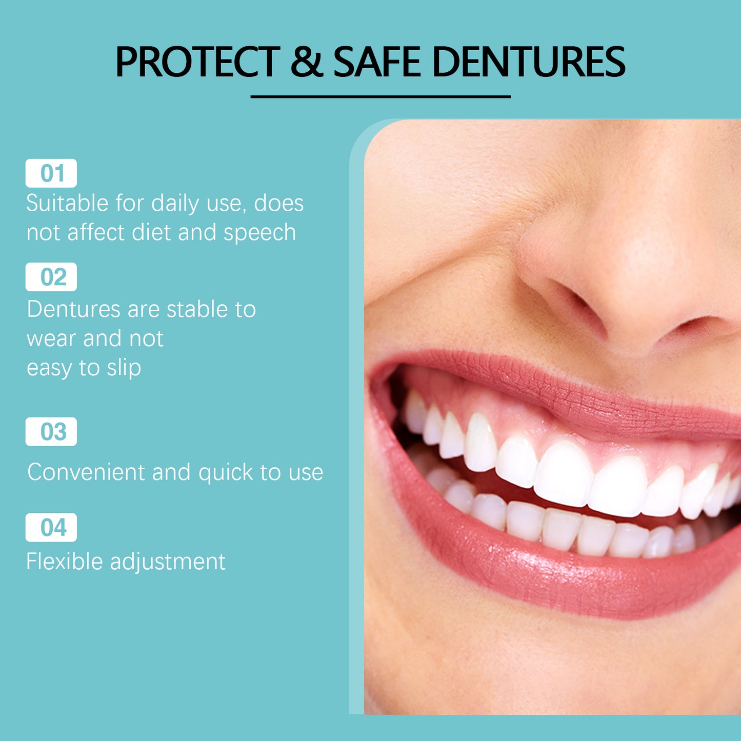 Adjustable Buckle Dentures Comfortable Natural Temporary Fillings Set For Interdental Correction