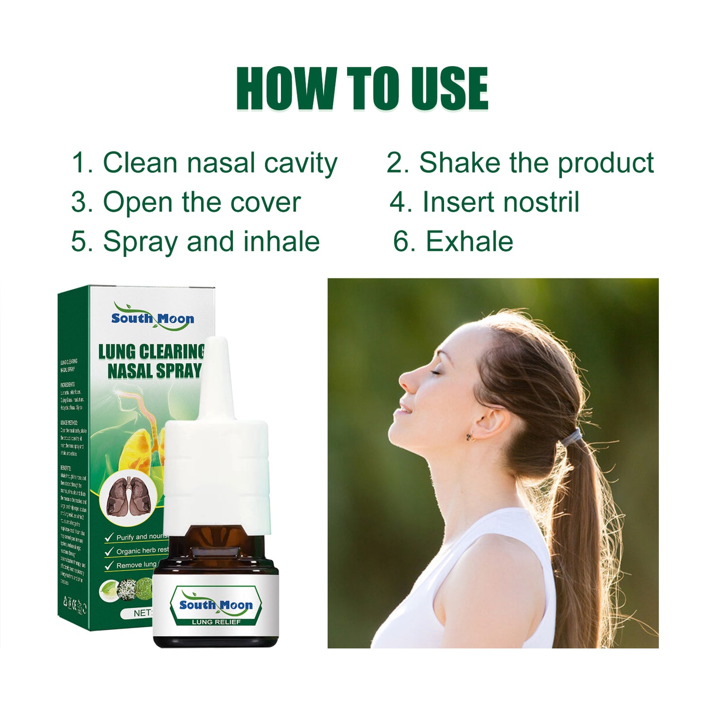 Lung Clearing Nasal Spray, Relieve Nasal Congestion, Runny Nose And Nasal Discomfort Cleansing Stop Snoring Spray