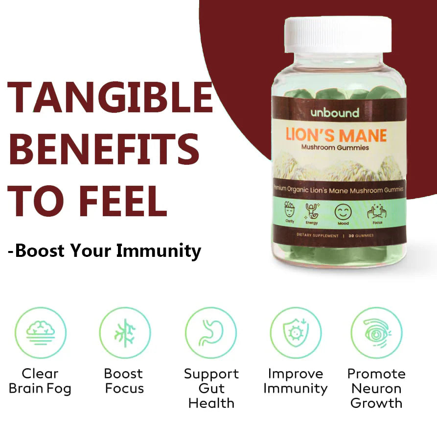 Unbound Lion'S Mane Mushroom Gummies for Memory, Focus, and Clarity