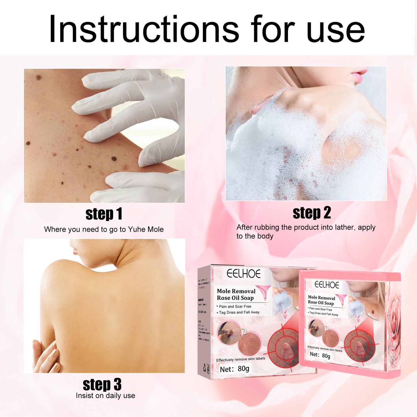 Verruca Rose Essential Oil Soap Body Cleaning Nevus Verruca Face And Neck Silk Verruca Essence Soap