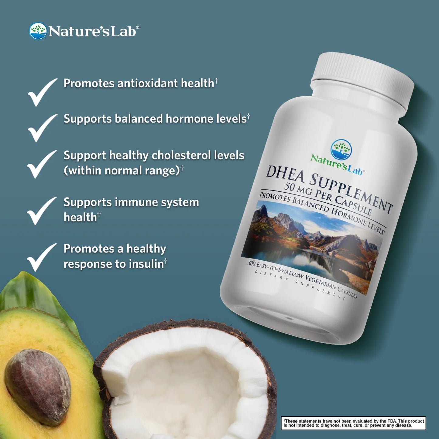 DHEA 50Mg Supplement - 300 Capsules (10 Month Supply) - Promotes Balanced Hormone Levels, Healthy Energy and Increased Mental Clarity*