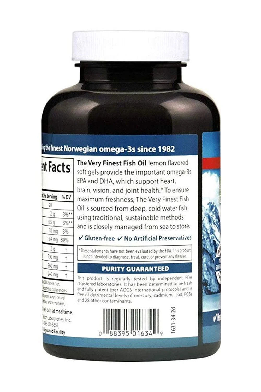 the Very Finest Fish Oil Softgels, Lemon Flavor, 120 + 30 Ct