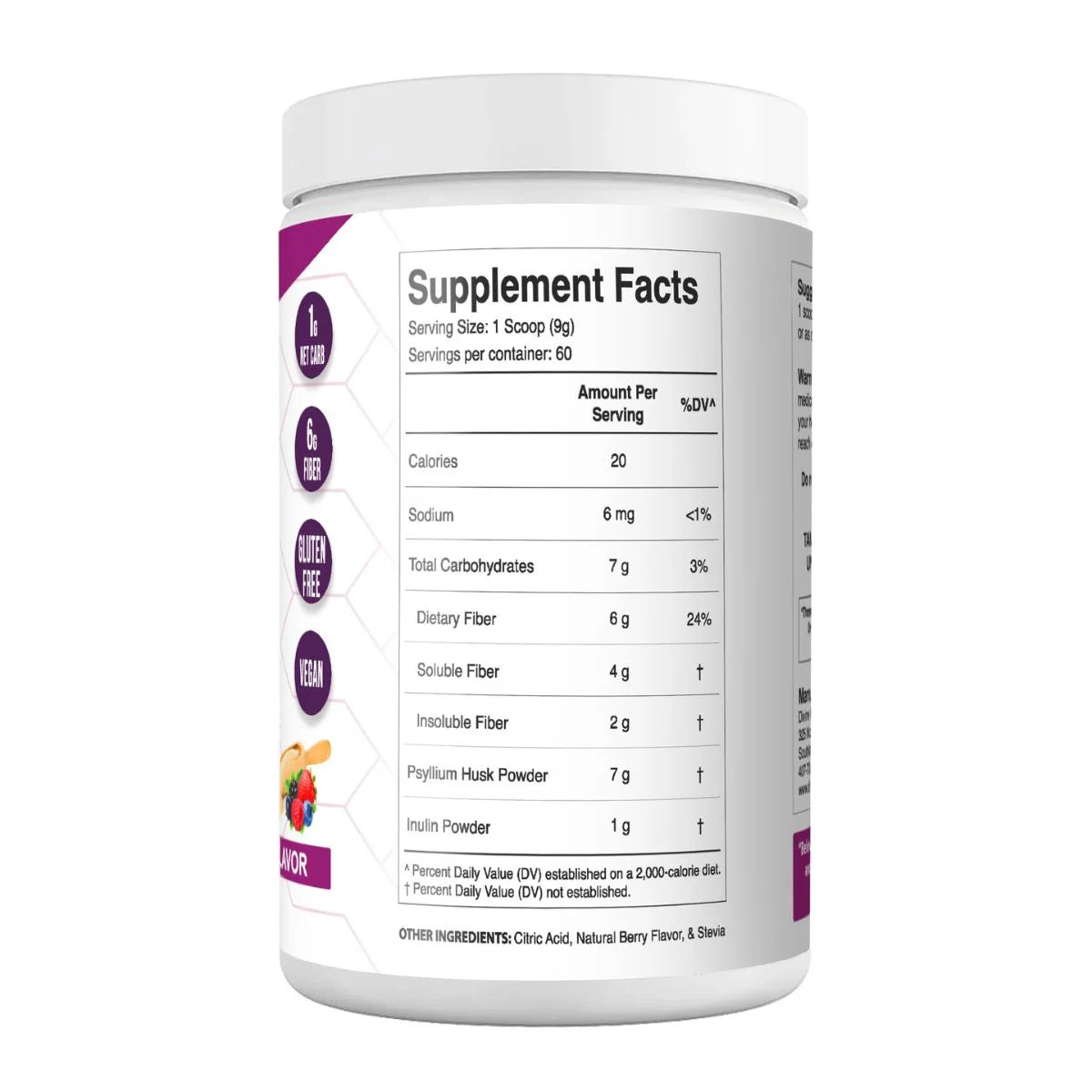 Dr Colbert MD Fiber Zone Powder | Berry Flavor | Prebiotics, Isoluble & Soluble Fiber | Psyllium Husk | Inulin | Recommended in Keto Zone Diet & Healthy Gut Zone | 19 Oz