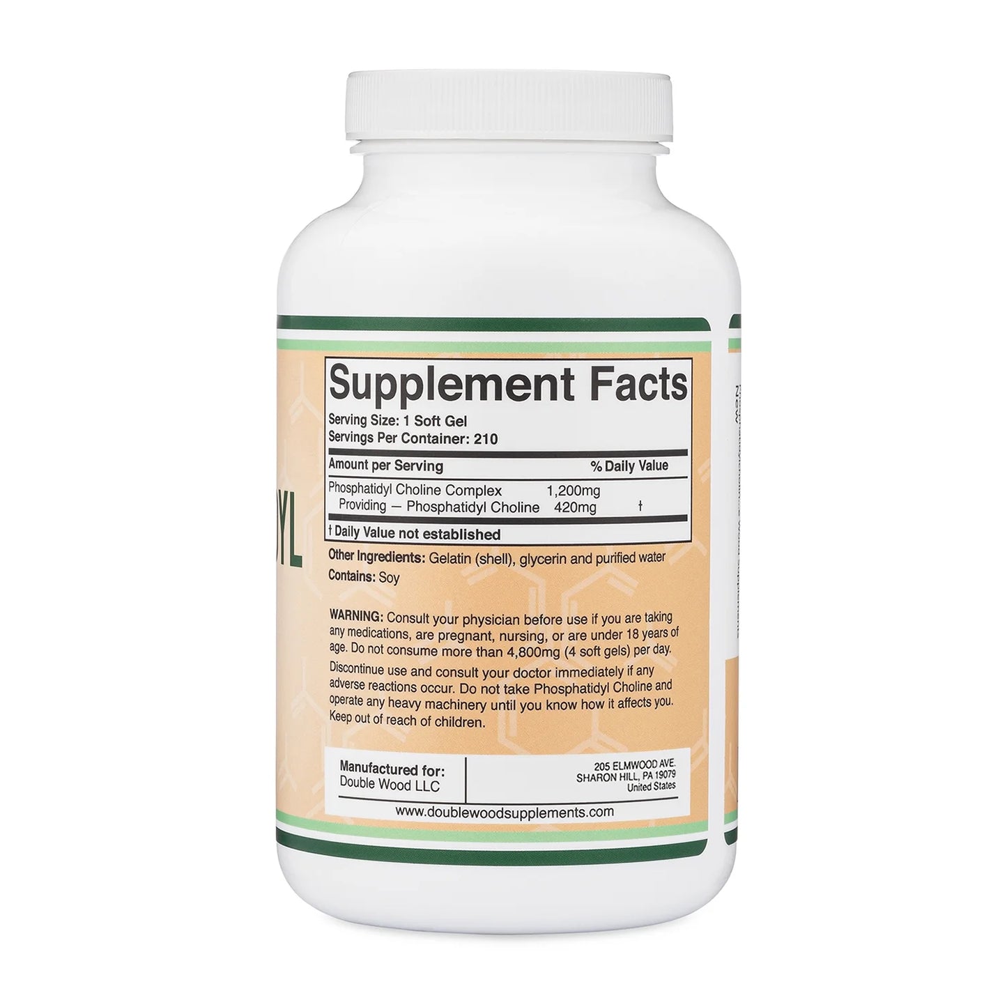 Phosphatidylcholine 1,200Mg -210 Softgels- Enhanced Version of Sunflower and Soy Lecithin - Non-Gmo, Made and Tested in the USA to Support Brain Health by