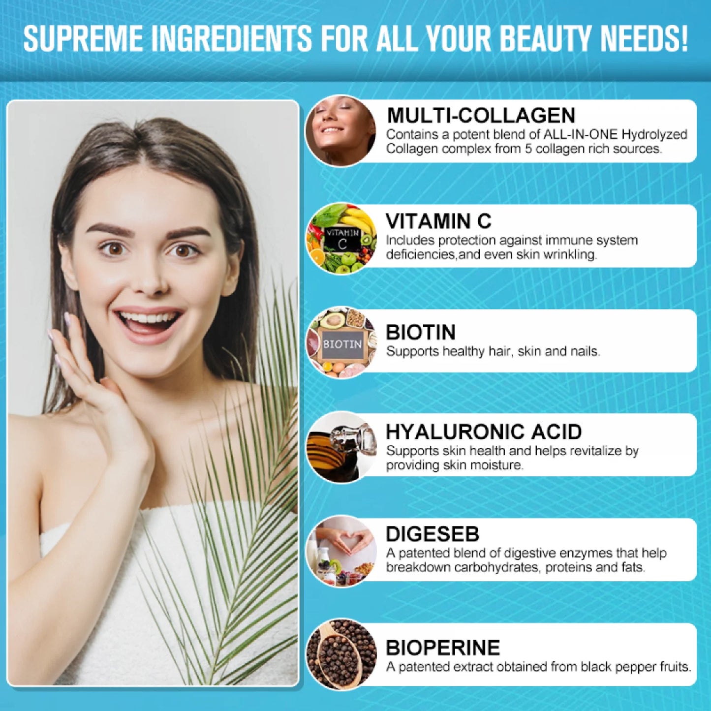 Multi Collagen Capsules 5000Mg, Types I, II, III, V & X for Hair Skin and Nails Healthy, 240 Capsules (2 Pack)