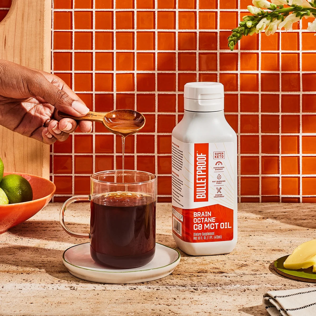 Brain Octane Oil Made with C8 Oil, 14 Ounces, MCT Oil Keto Supplement for Sustained Energy