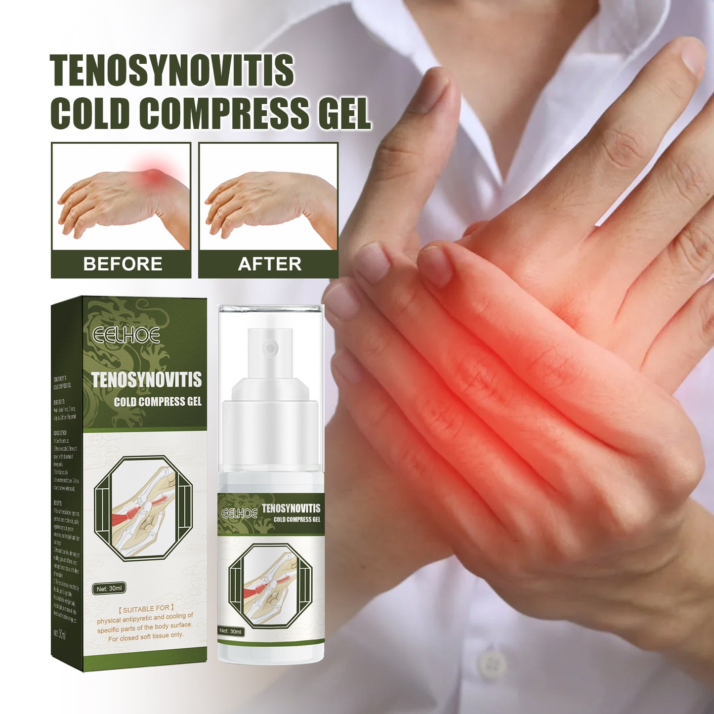 Tendon Sheath Cold Compress Gel Spray Massage For Sore Wrist Tendon Sheath Joint Care Spray