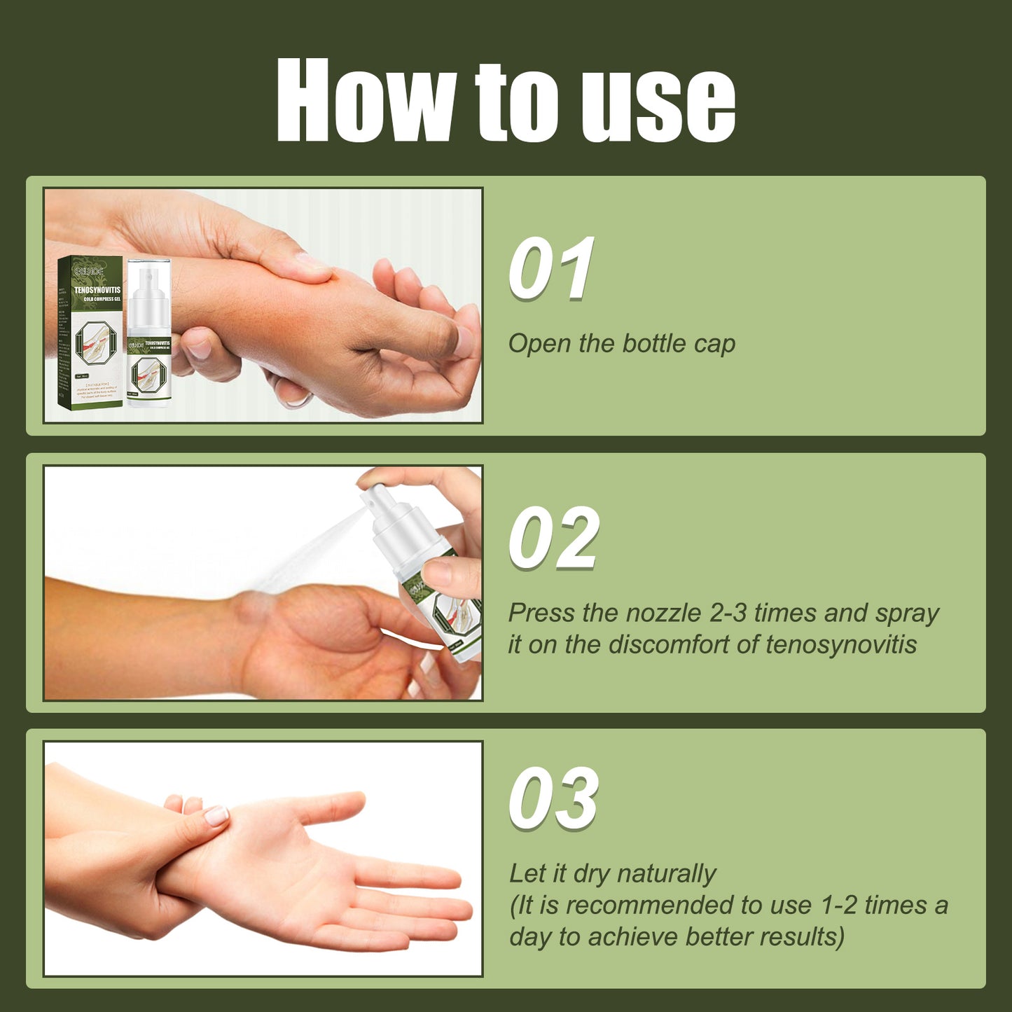 Tendon Sheath Cold Compress Gel Spray Massage For Sore Wrist Tendon Sheath Joint Care Spray