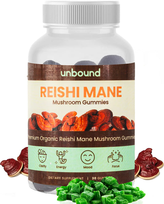 Unbound Reishi Mushroom Gummies for Immune Support, Heart Health, Improve Sleep