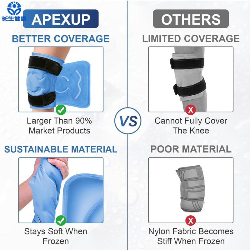 Gel Knee Pad with Ice Pack, Long-lasting Cold and Hot Therapy for Sports Protection
