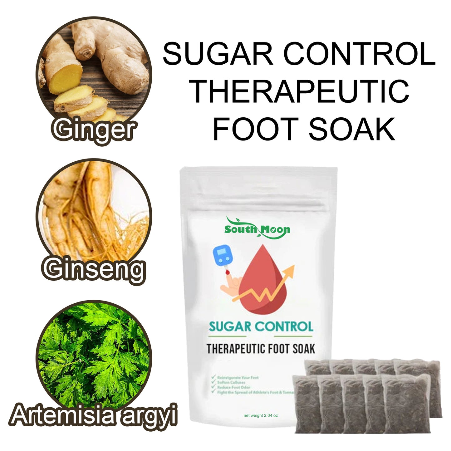 Sugar Control Therapeutic Foot Soak, Cleansing And Moisturizing Foot Skin Relieve Physical Discomfort Foot Bath Bag