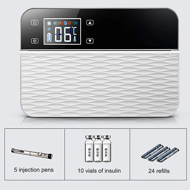 Small Fridge Cooler Insulin Cooler Medical Insulin Case USB Mini Refrigerator Portable Insulin Bag Travel Keep Chilled Meds