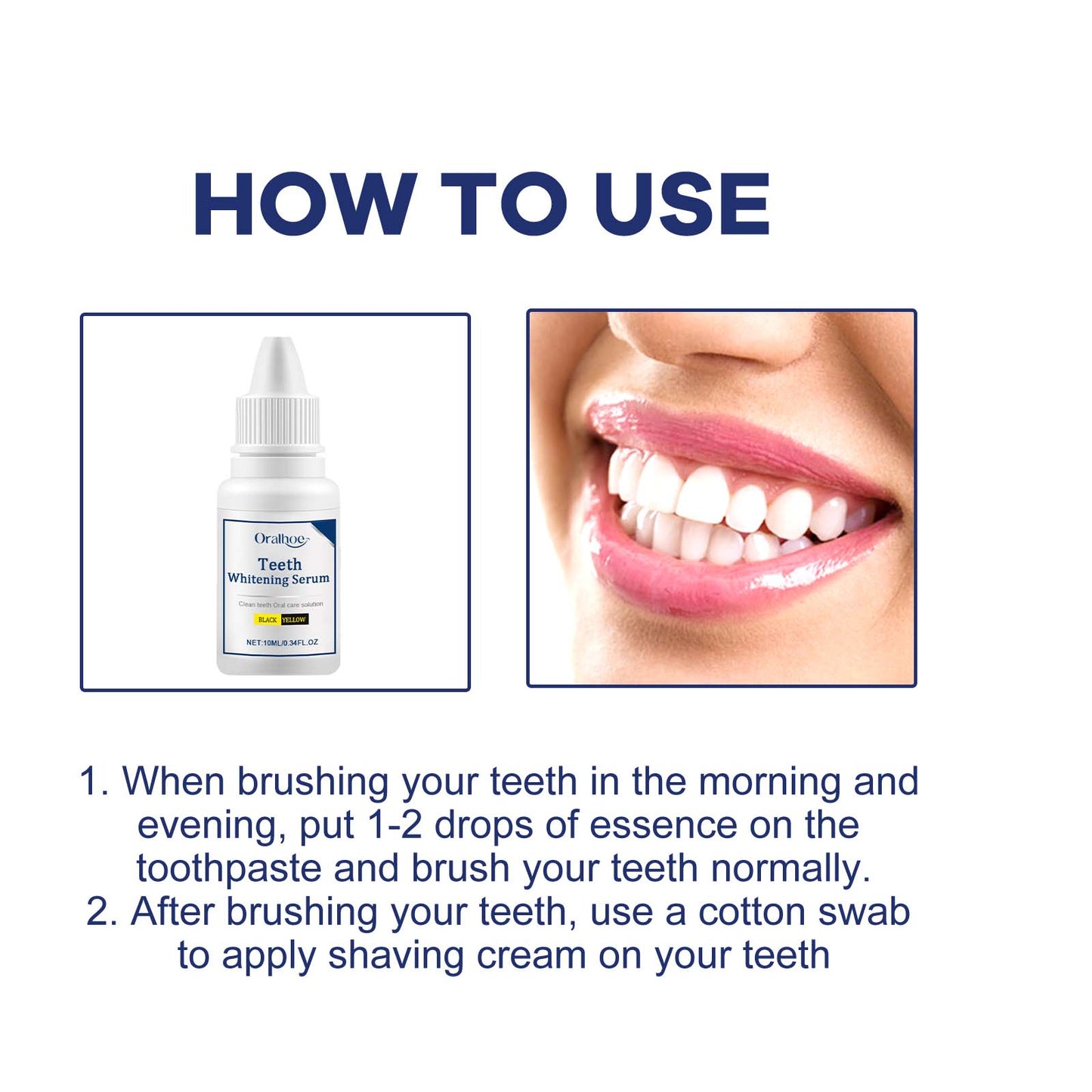 Teeth Whitening Serum, Remove Stains Yellow Dirt Deep Cleaning Whitening Essence