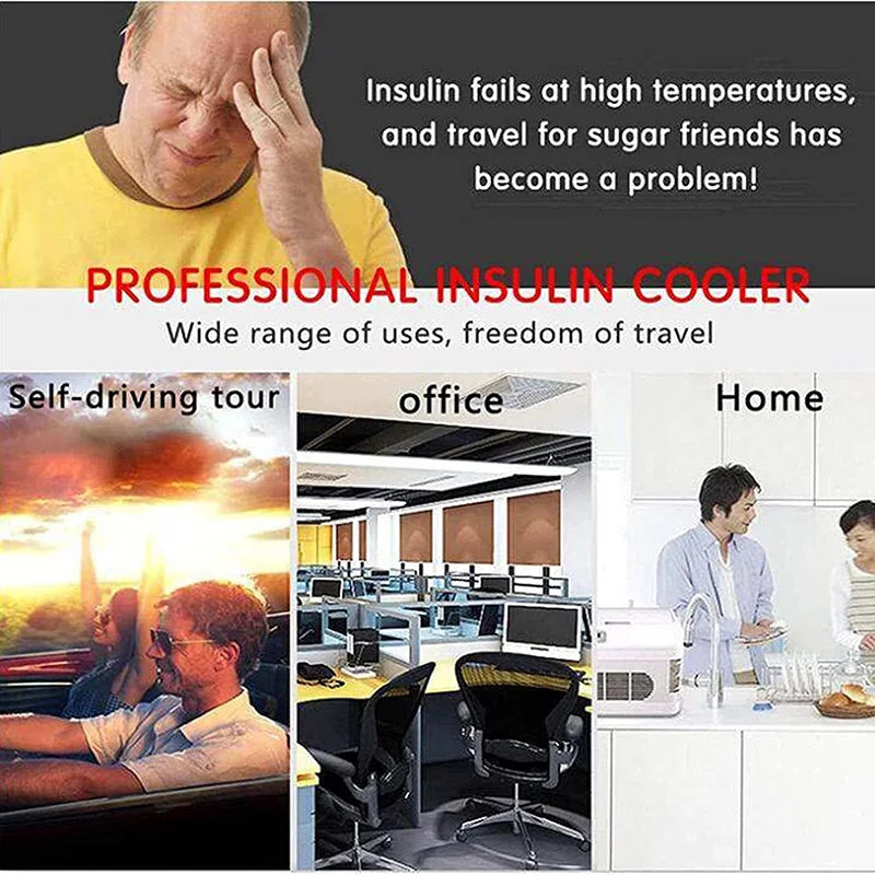 Small Fridge Cooler Insulin Cooler Medical Insulin Case USB Mini Refrigerator Portable Insulin Bag Travel Keep Chilled Meds