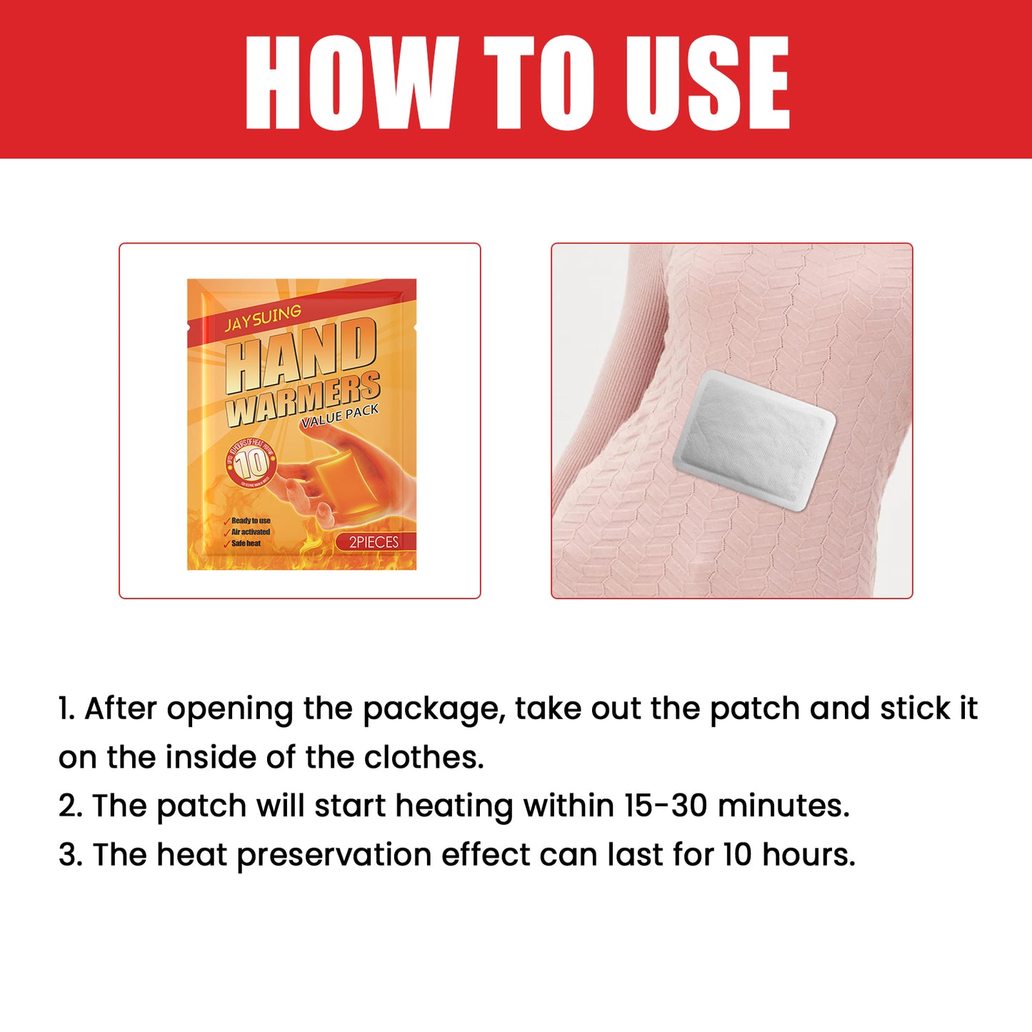 Hand Warmers, Hand Warmer Portable Comfortable Self-Heating Warm Patch Belly Warm Patch Belly Warm Patch