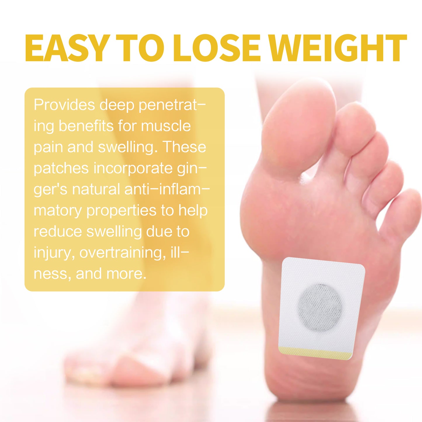 Swell Reduce Magnet Soothing Ger Patch, Ginger Essence Massage Relief Leg Swelling Pain Firming Slimming Care Patch