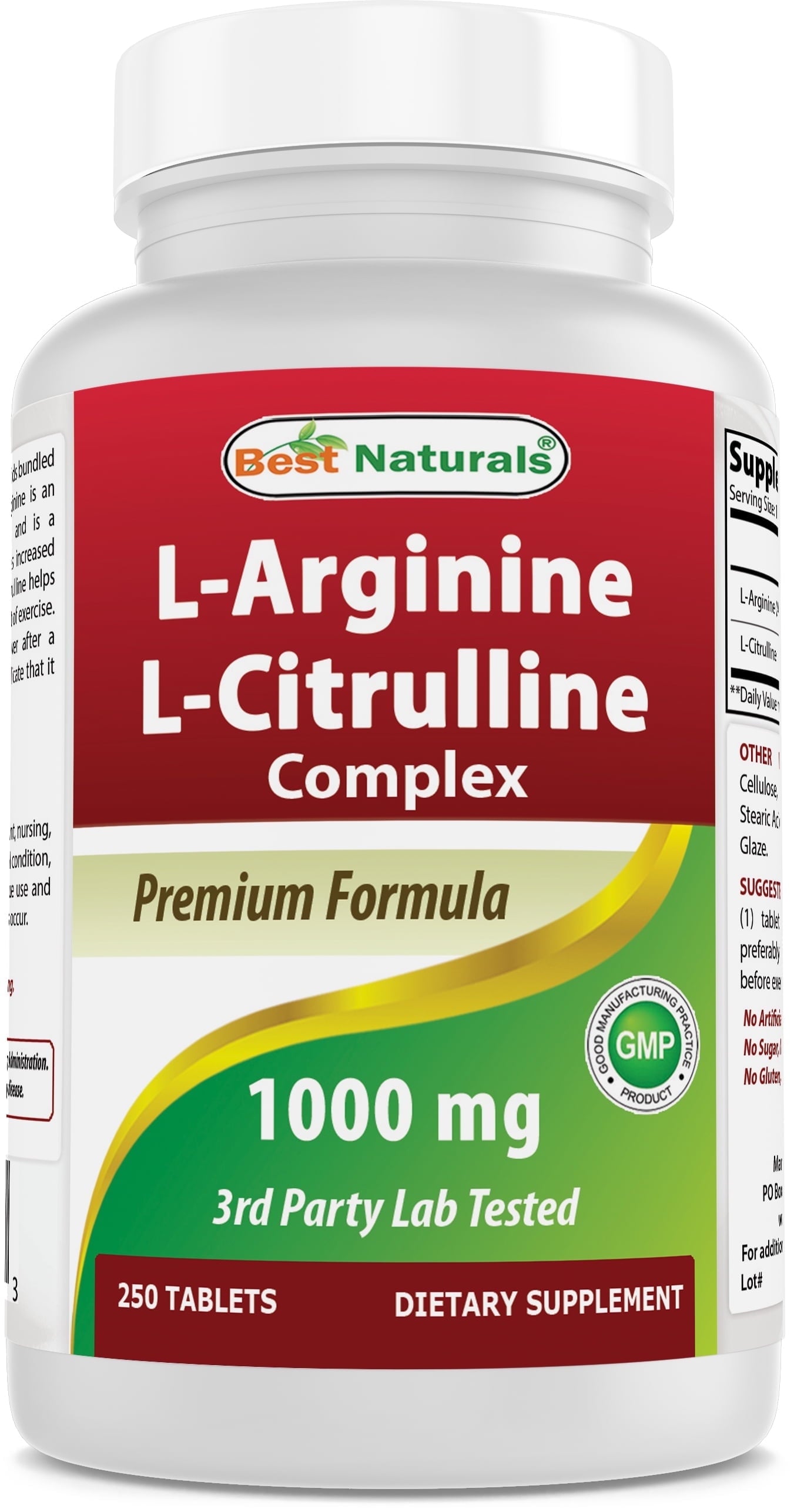 L-Arginine L-Citrulline Complex 1000 Mg Multivitamin Tablets, 250 Count