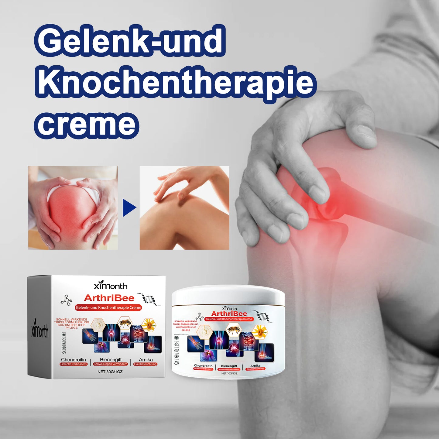 Gelenk-Und Knochentherapie Creme, Body Care Massage Cream For Sore Wrist And Knee Muscles