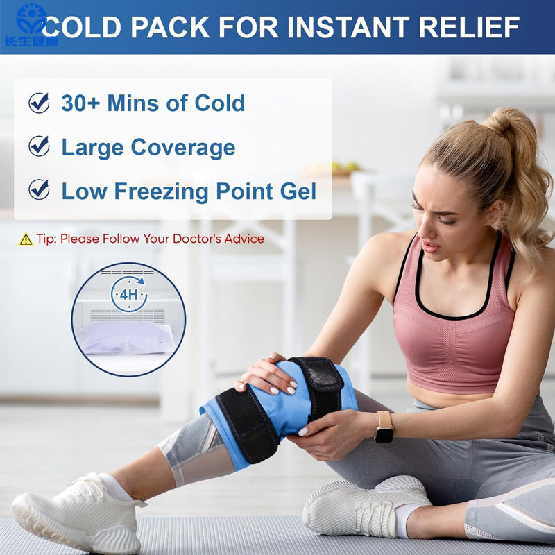 Gel Knee Pad with Ice Pack, Long-lasting Cold and Hot Therapy for Sports Protection
