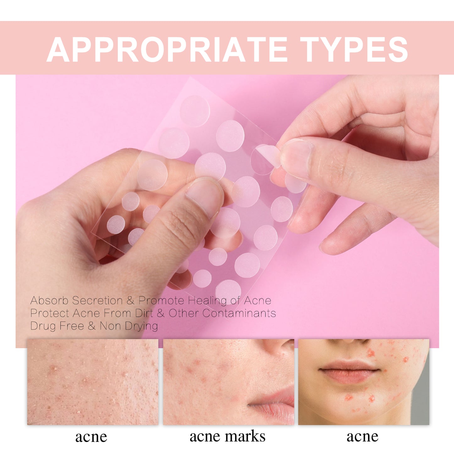Acne Patch, Repair Acne Pimples Acne Invisible Concealer Breathable Acne Patch