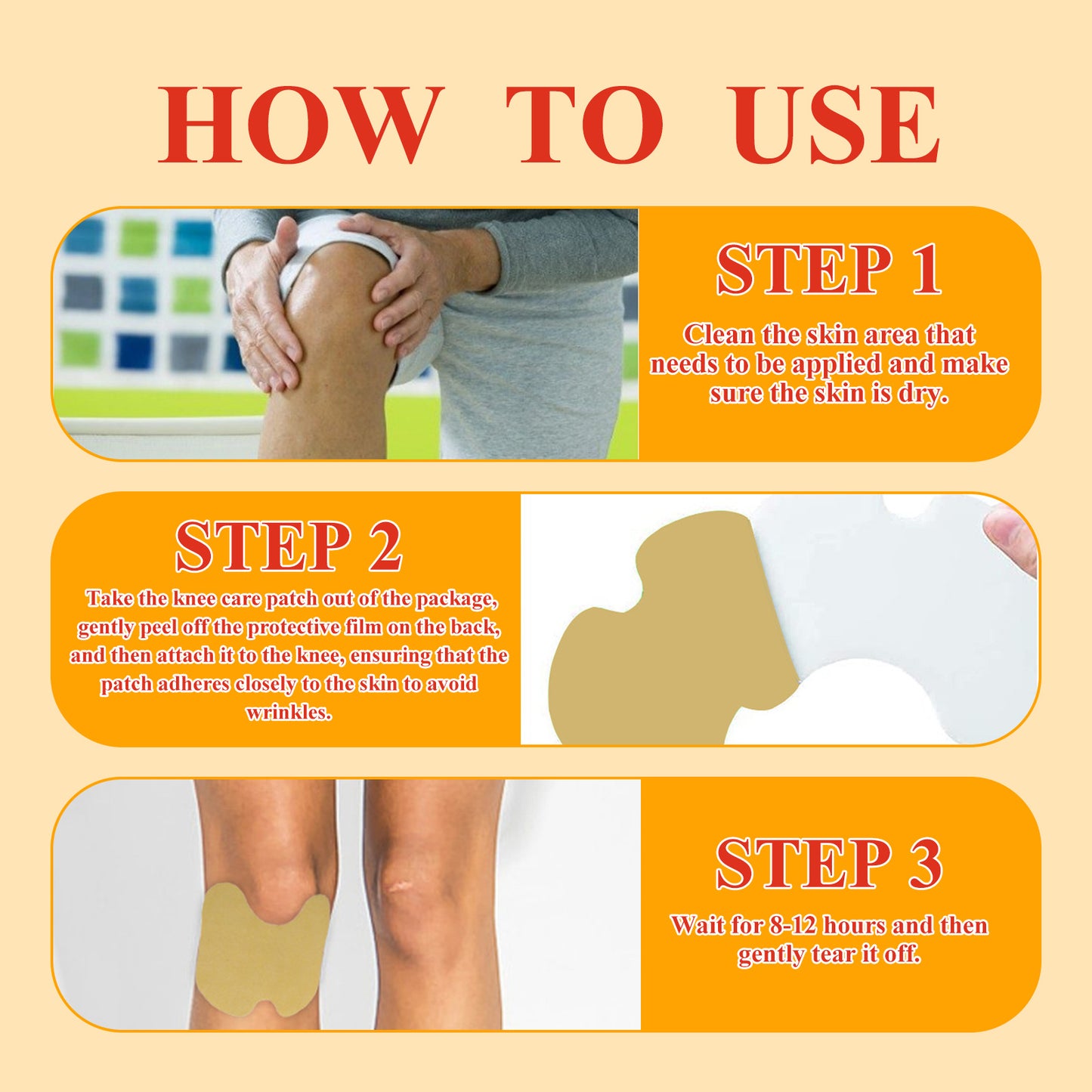 Knee Care Patch, Bee Venom Knee Joint Patch To Relieve Knee Discomfort Massage Care Patch