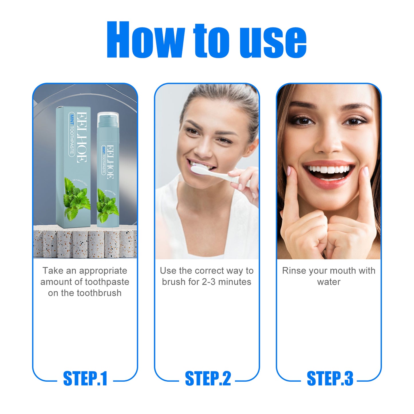 Fruity White Toothpaste Series, Clean Tooth Stains Fresh Breath White Tooth Care Toothpaste