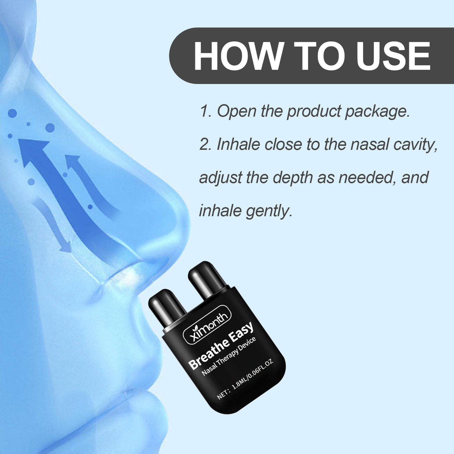Breathe Easy Nasal Therapy Device, Relieve Nasal Congestion And Nasal Irritation Clean Nasal Passages Body Health Care Inhalants