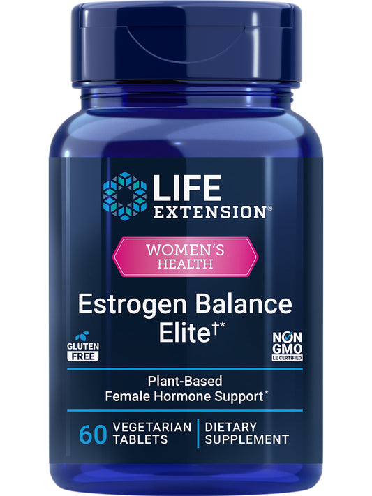 Estrogen Balance Elite, Menopause Support Supplement, Hormone Balance, Hot Flashes, Night Sweats, Vaginal Dryness, Gluten-Free, Non-Gmo, Vegetarian, 60 Tablets