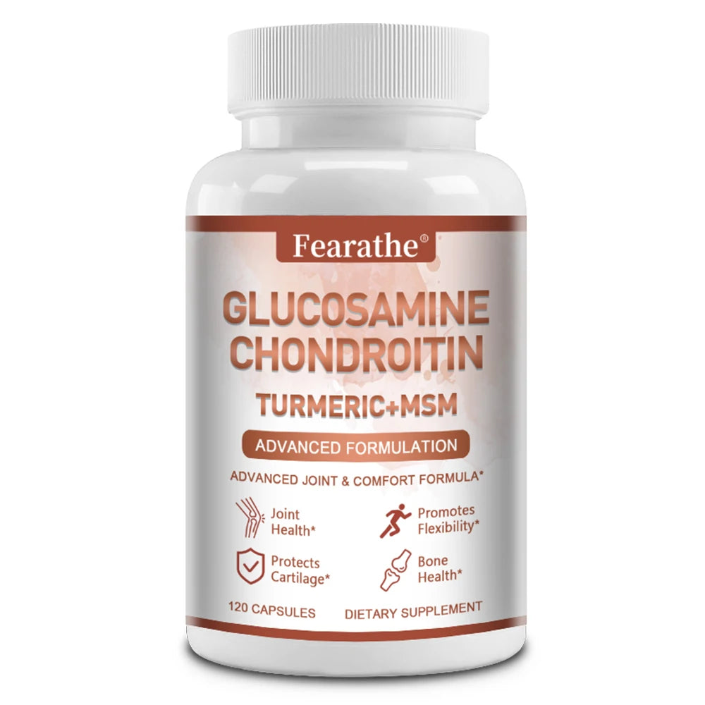 Glucosamine Chondroitin Turmeric + MSM Supplement - Relieve joint pain, enhance immunity, anti-inflammatory, promote joint and c