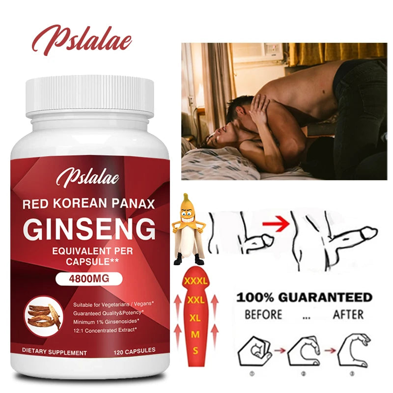 Korean Red Ginseng Extract Supplement for Enhanced Energy, Memory and Performance - 120 Capsules