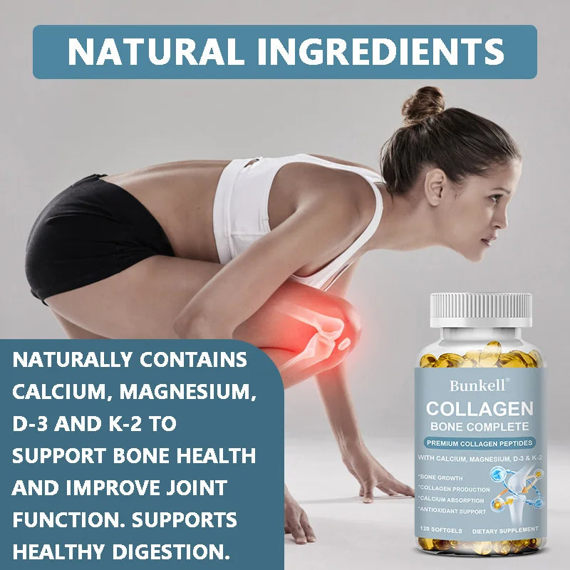 Collagen Bone Complete Formula with Calcium and Magnesium To Help Support Bone Growth, Calcium Absorption and Antioxidant