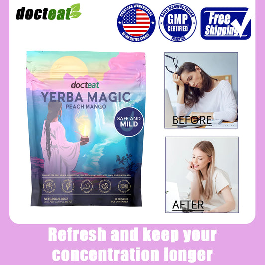 DOCTEAT 180g Yerba Mate Tea Mateina Refreshes Energy Concentration Promote Mental Activities Increase Fullness Yerba Mate Powder