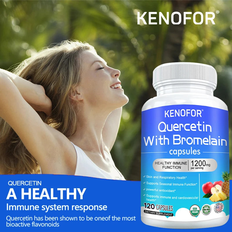 Quercetin with Bromelain - Immune Health - Supports Healthy Immune Function for Men and Women (vegetarian-safe, Gluten-free)