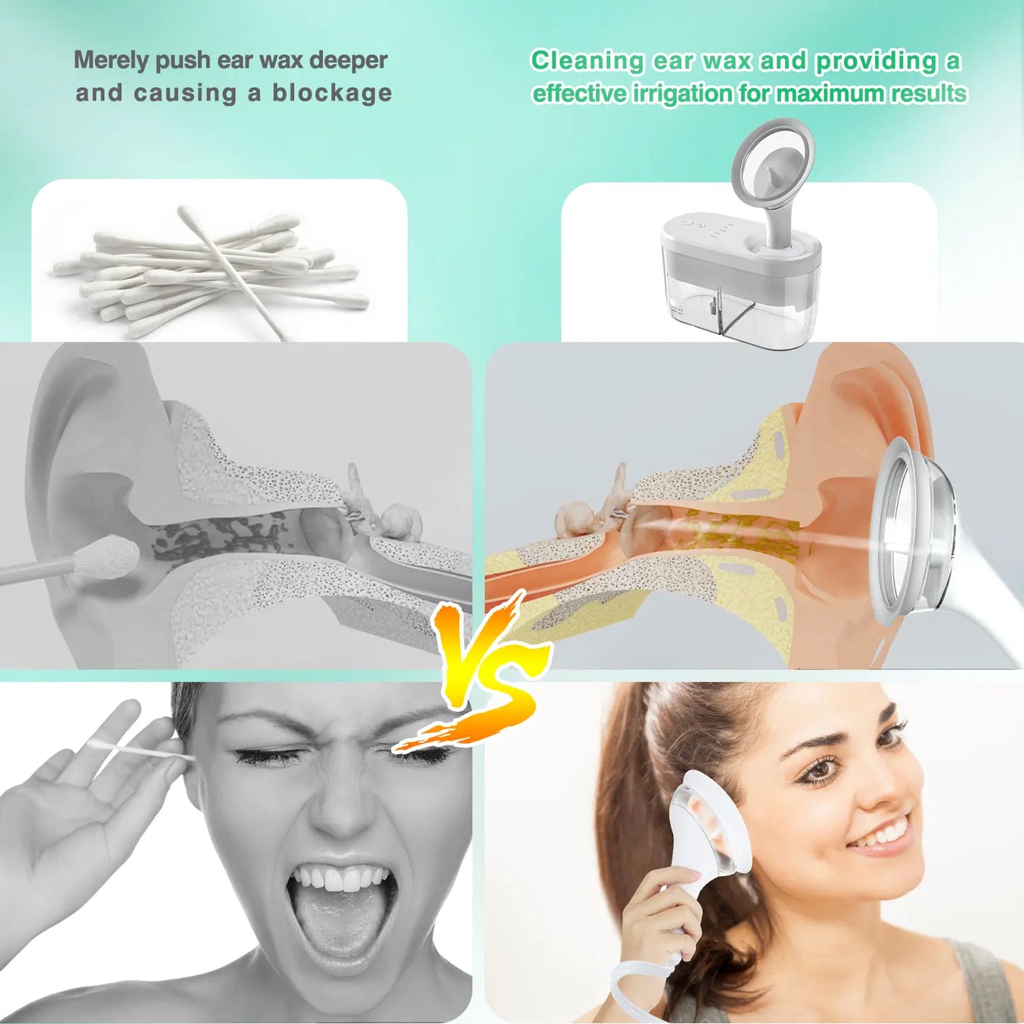 Electric Ear Water Cleaner For Adults Children Earwax Ear Wax Removal Irrigation System Ear Washer Cleaning Ear Cleaner Kit