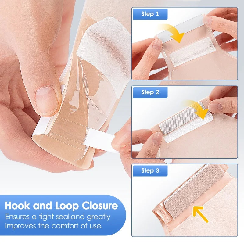 Cofoe 10PCS Economical Drain Valve Colostomy Bags for Adults One-piece System Medical Ostomy Pouch with Clip Closure 450ml